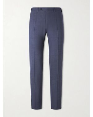 Canali Straight-Leg Super 130S Wool Suit Trousers - Blue