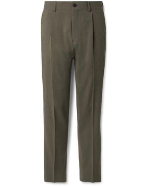 MR P. Straight-Leg Wool-Blend Seersucker Pants - Green