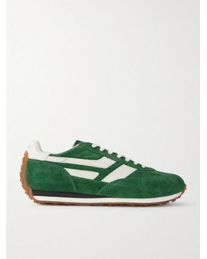 Tom Ford Mick Leather-Trimmed Suede Trainers - Green
