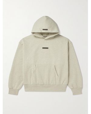 Fear Of God Oversized Logo-Appliquéd Cotton-Blend Jersey Hoodie - Natural