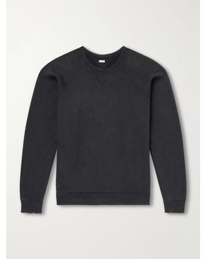 A.PRESSE Vintage Cotton-Fleece Sweatshirt - Blue