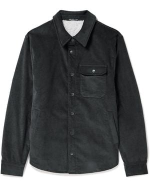 James Perse Fleece-Lined Cotton-Blend Corduroy Jacket - Black