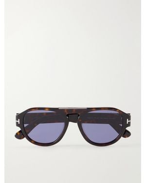 Tom Ford Pablo-02 Round-Frame Acetate Sunglasses - Blue