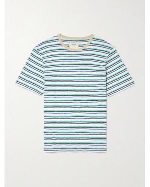 Folk Striped Slub Cotton-Jersey T-Shirt - Blue