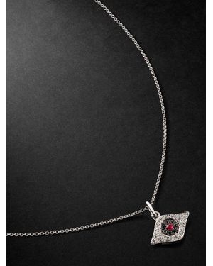 Ileana Makri Kitten Eye, Diamond And Ruby Pendant Necklace - Black