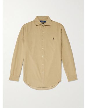Polo Ralph Lauren Logo-Embroidered Cotton-Corduroy Shirt - Natural