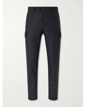 Brunello Cucinelli Tapered Virgin Wool Cargo Pants - Blue