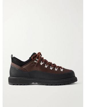 Diemme Roccia Basso Rubber And Suede-Trimmed Mesh Hiking Boots - Black