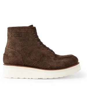 Grenson Asa Textured-Suede Boots - Brown