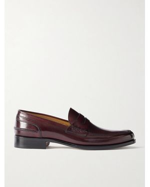 MR P. Split-Toe Leather Penny Loafers - Braun