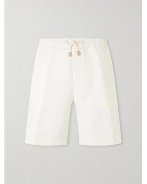 Canali Straight-Leg Linen And Silk-Blend Bermuda Shorts - White