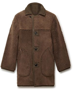 Bode Ranch Reversible Shearling Coat - Brown