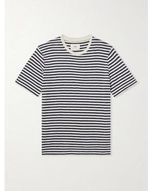 Folk Classic Striped Cotton-jersey T-shirt - Blue