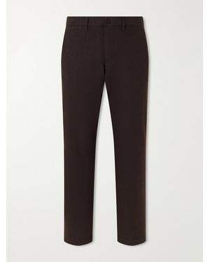 NN07 Aden Straight-Leg Grain De Poudre Trousers - Black
