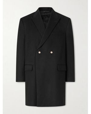 Celine Double-Breasted Wool Coat - Schwarz