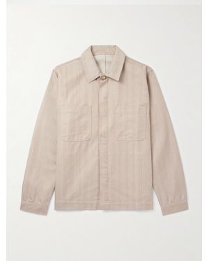 Frescobol Carioca Fonted Herringbone Cotton Overshirt - Natural
