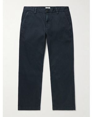 Corridor NYC Straight-leg Garment-dyed Stretch-cotton Twill Trousers - Blue
