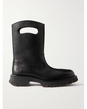 Loewe Bobby Bag Cutout Leather Desert Boots - Black
