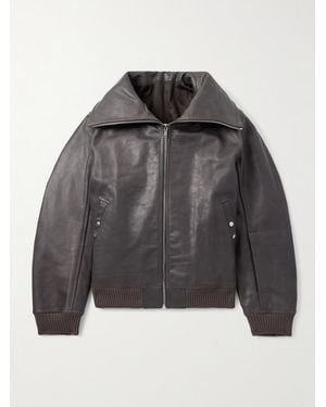 Rick Owens Blixa Leather Jacket - Grey