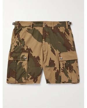 Celine Straight-Leg Camouflage-Print Cotton-Twill Cargo Shorts - Green