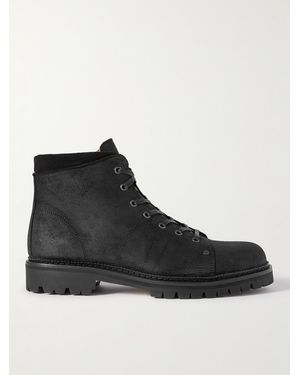 MR P. Jacques Chore Waxed-Suede Boots - Black