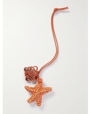 Loewe Paula's Ibiza Star Anagram Beaded Leather Charm - White