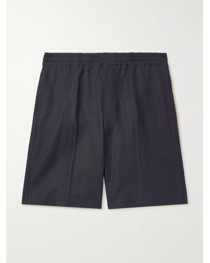 ZEGNA Straight-leg Linen Shorts - Blue