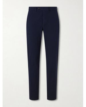 Hartford Taylor Cotton Suit Trousers - Blue