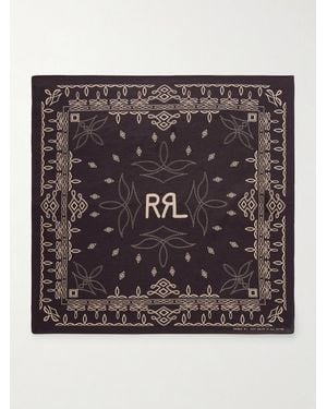 RRL Printed Cotton Bandana - Black