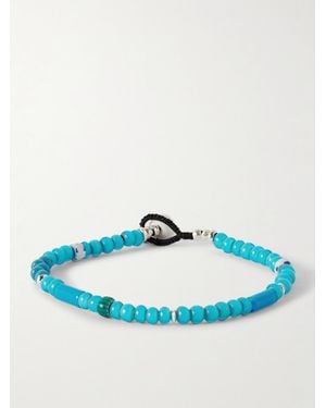 Mikia Sterling, Glass And Shell Beaded Bracelet - Blue