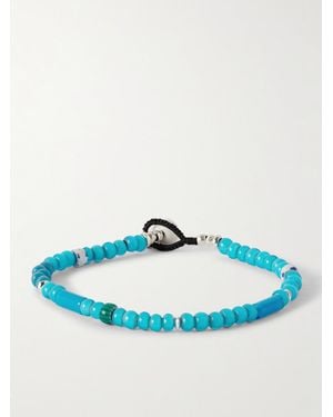 Mikia Sterling, Glass And Shell Beaded Bracelet - Blue