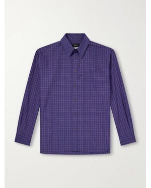 Willy Chavarria Veterano Checked Cotton-Poplin Shirt - Purple
