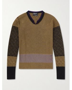 Enfants Riches Deprimes Go Ask Alice Striped Cotton Sweater - Green