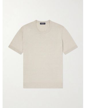 J. Mueser Knitted Linen And Cotton-Blend T-Shirt - White