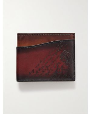 Berluti Makore Neo Scritto Venezia Leather Billfold Wallet - Red