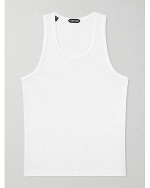 Tom Ford Open-knit Cotton Tank Top - White