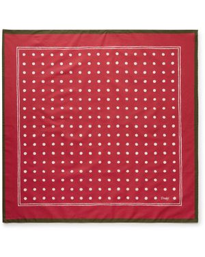 Drake's Polka-Dot Cotton-Voile Scarf - Red