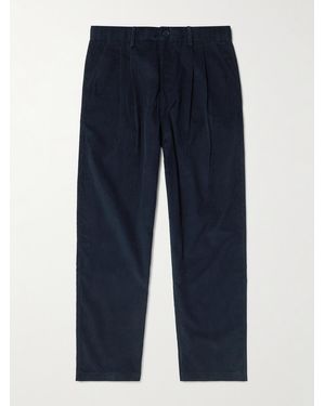 Kardo Antonio Straight-Leg Embroidered Cotton-Corduroy Trousers - Blue