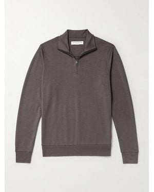 Orlebar Brown Isar Merino Wool-jersey Half-zip Sweatshirt - Grey
