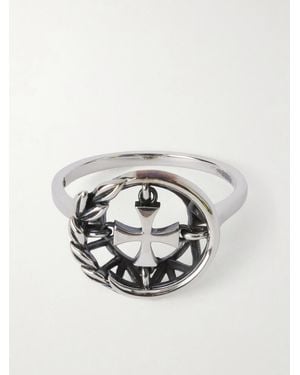 Enfants Riches Deprimes Wreath Cross Sterling Silver Ring - Metallic