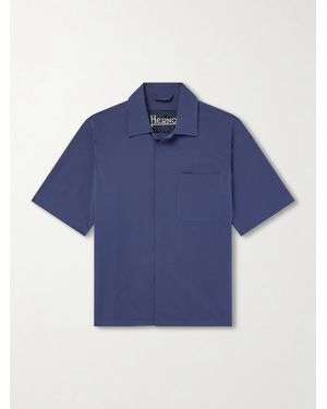 Herno Seercrease Jersey Bowling Shirt - Blue