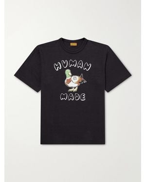 Human Made Logo-print Cotton-jersey T-shirt - Black