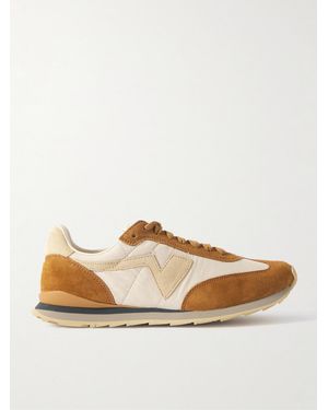 Visvim Fkt Runner Suede-trimmed Quilted Canvas Trainers - Brown