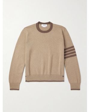 Thom Browne Milano Striped Cotton Jumper - Natural