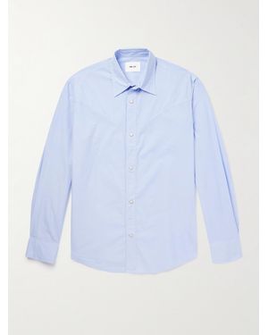 NN07 Joe 5245 Cotton-Poplin Western Shirt - Blue