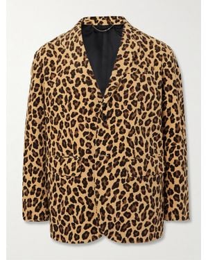 Wacko Maria Unstructured Leopard-Print Cotton-Corduroy Blazer - Brown