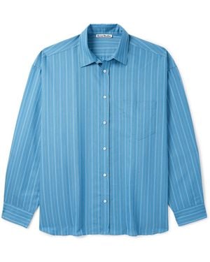 Acne Studios Soffia Oversized Striped Lyocell-Blend Shirt - Blue