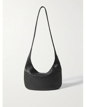 Bottega Veneta Intrecciato Leather Messenger Bag - Black