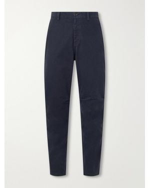 Brunello Cucinelli Straight-Leg Cotton-Twill Pants - Blue