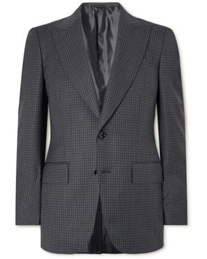 Tom Ford Checked Wool Suit Jacket - Black